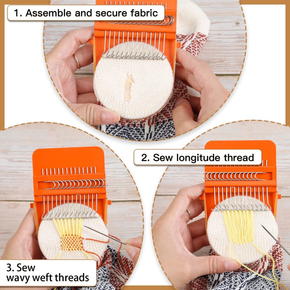 Caydo Speedweve Darning Mini Loom Kits Machine with 50 14 Hooks A, Multicolor