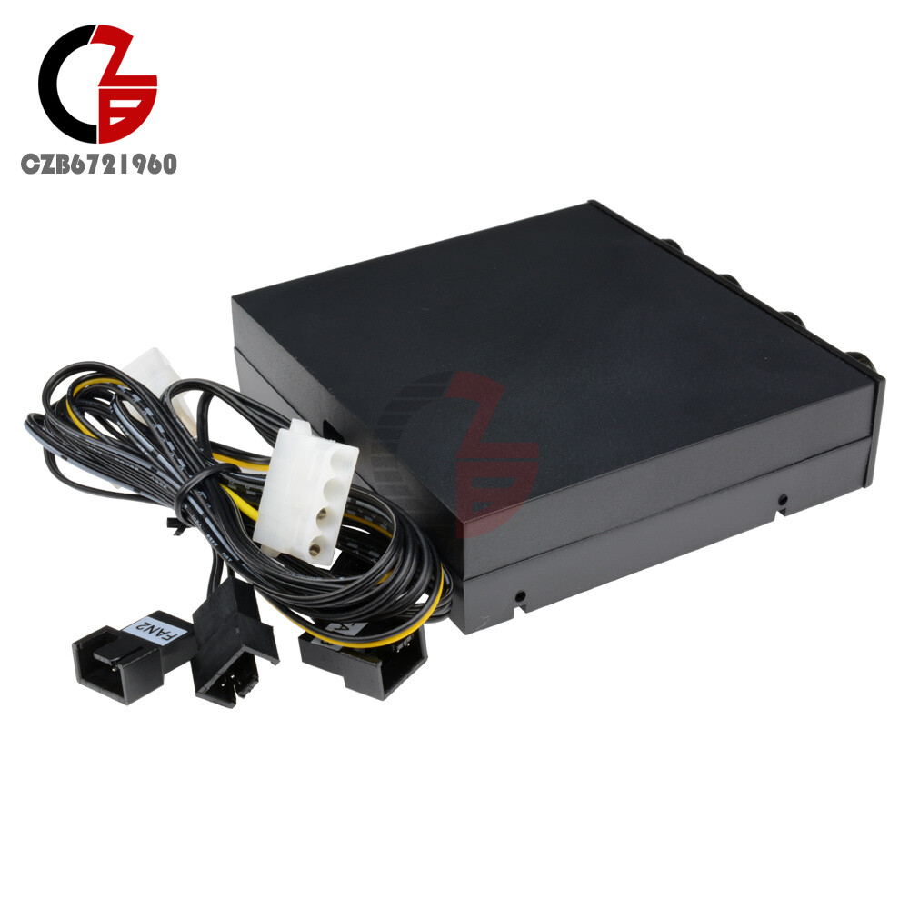 4 Channel Fan Speed Control Controller LED Cooling Front Panel For 3.5" PC CPU