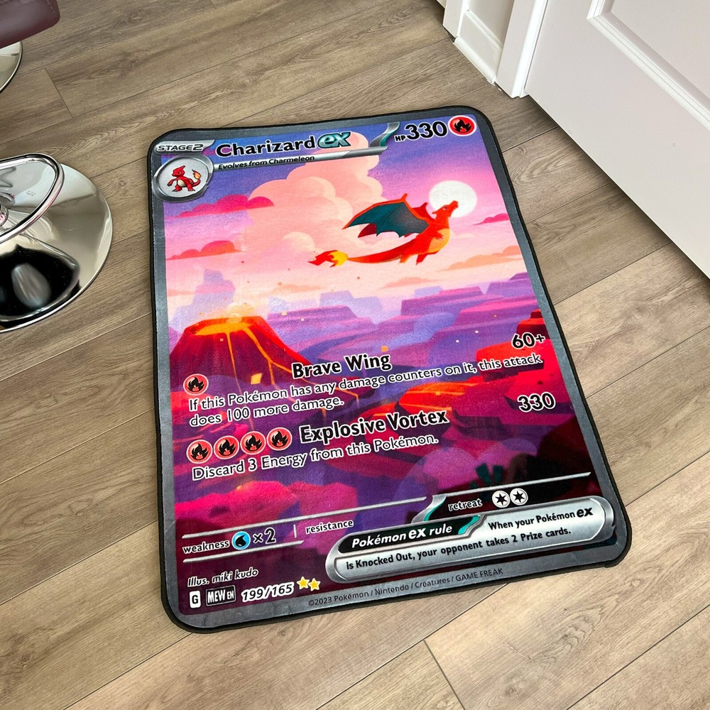 Anime Rug Pokemon Charizard Ex Soft Polyester Carpet