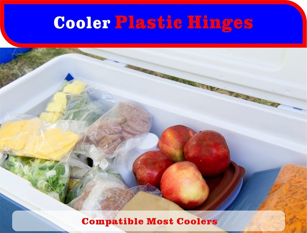 Cooler Hinges Replacement Set Plastic Hinges with Screws 4 Pack