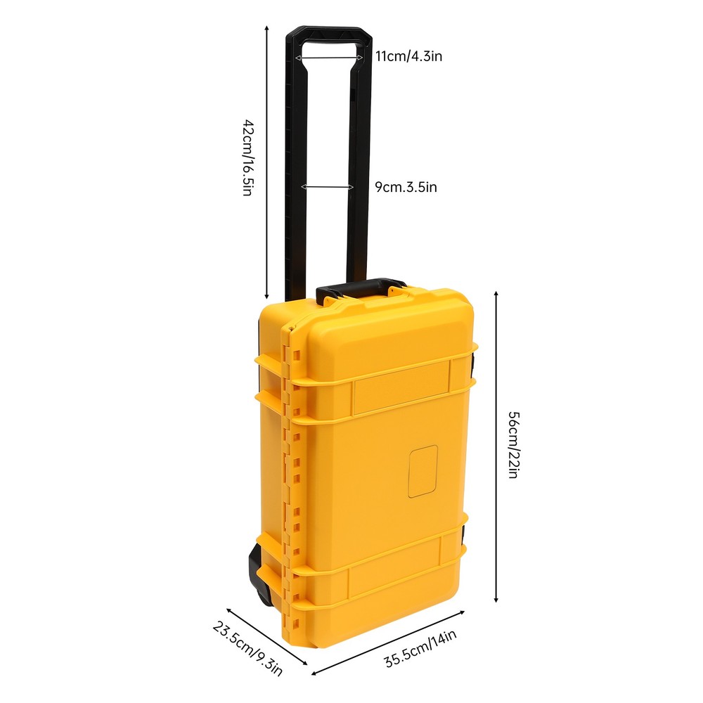 22" Camera Hard Case Protective Roller Waterproof Camera Carrying Case w/Foam