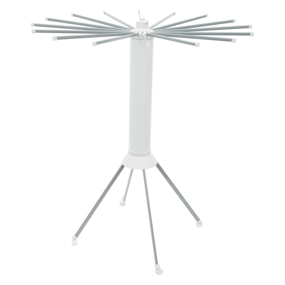Folding Clothes Airer Movable Four-Legged Foldable Drying Rack w/16 Drying Rods
