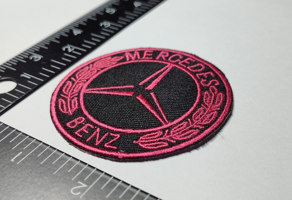 MERCEDES BENZ PATCH HOOK LOOP PATCH BADGE EMBLEM BLACK RED HIGH QUALITY NEW.