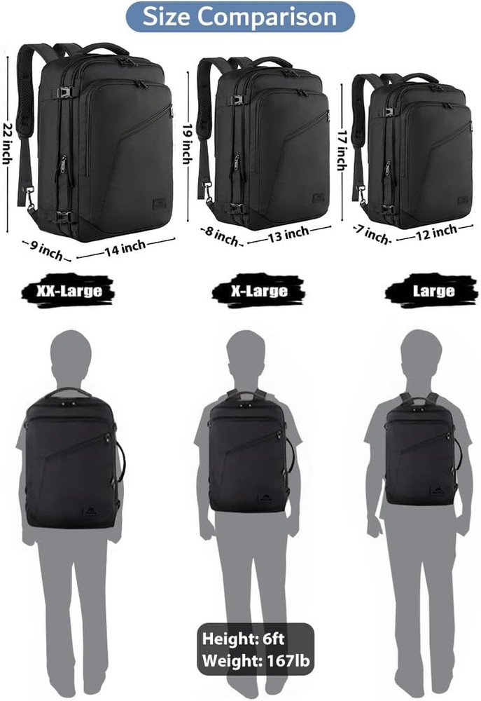Carry on Backpack, Extra Large Travel Backpack Expandable Airplane Approved Week