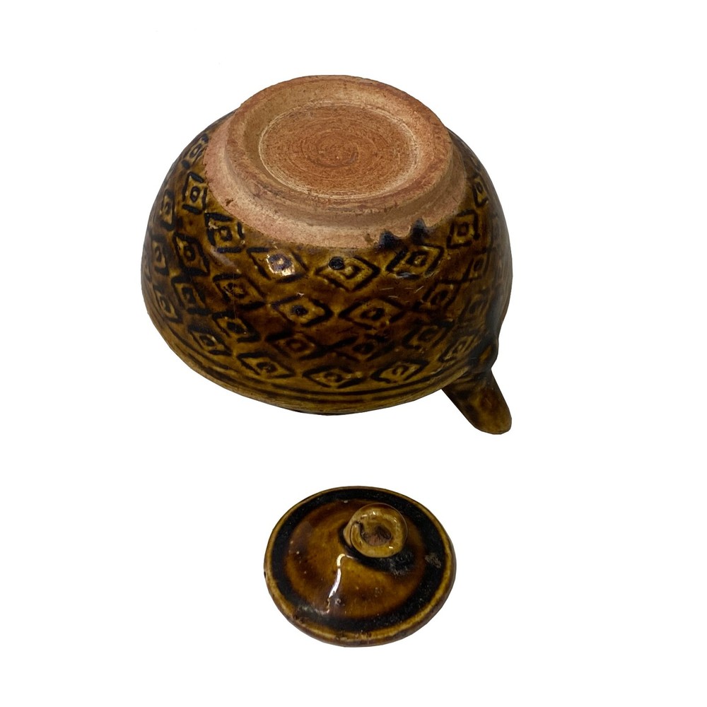 Chinese Ware Brown Glaze Pattern Ceramic Jar Vase Display Art ws2662