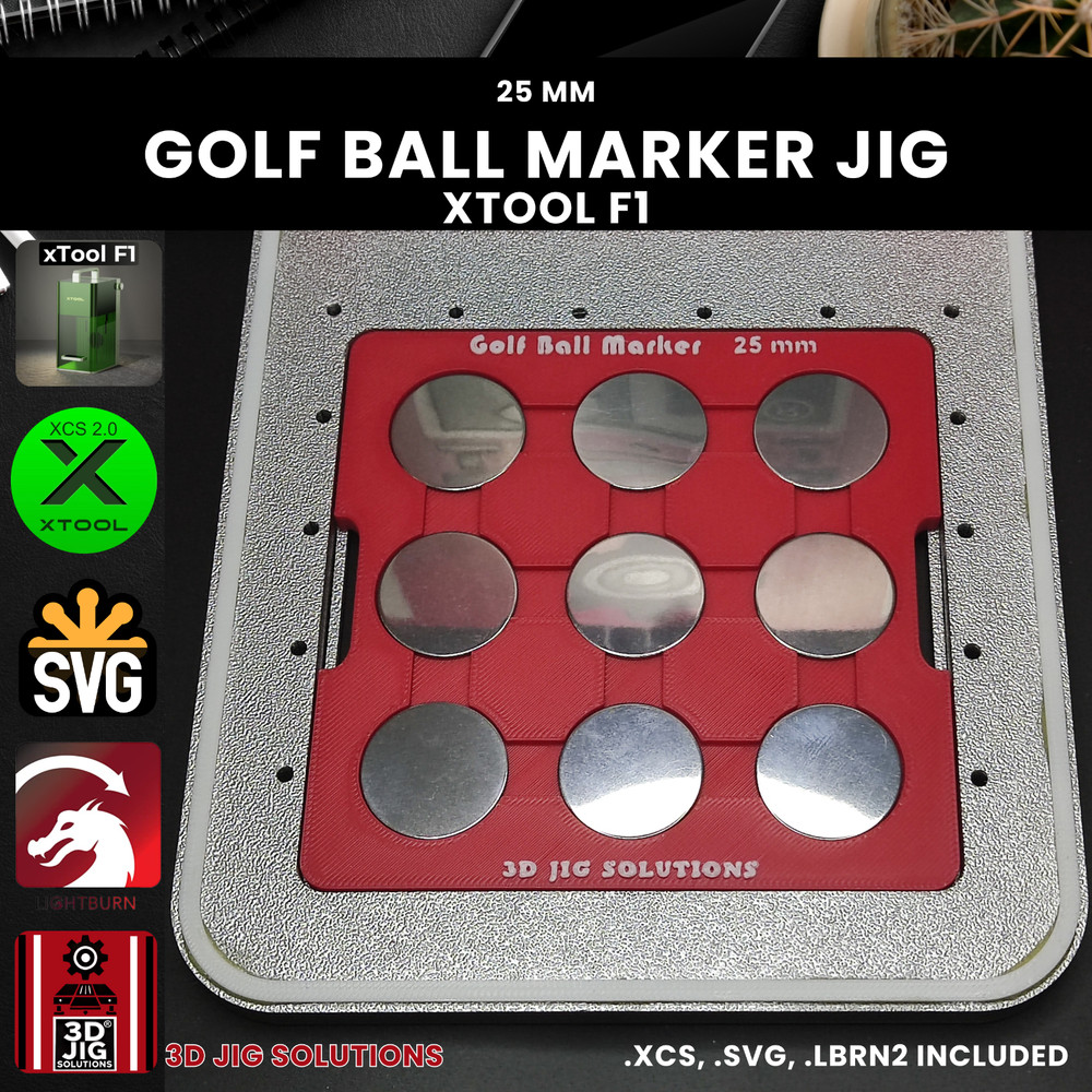 xTool F1 Golf Ball Marker Jig | Precision Engraving Alignment Tool for Hat Clips