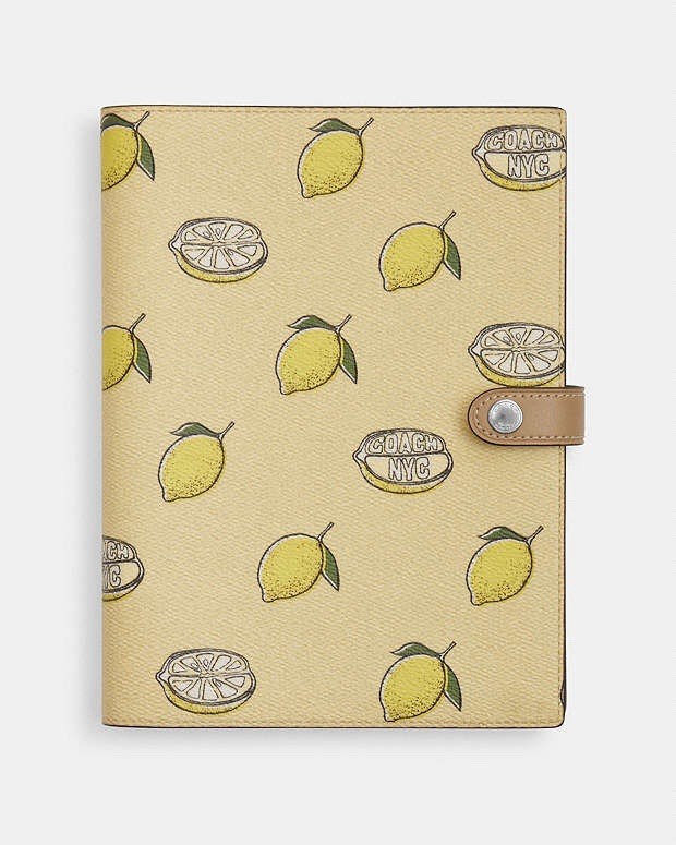 NWT Coach Notebook With Lemon Print CAO42