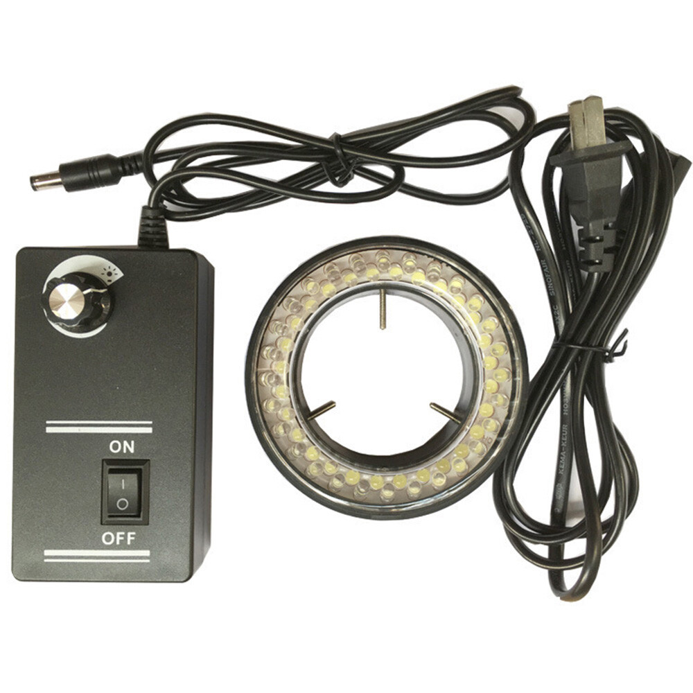 60-LED Adjustable Ring illuminator Lamp For STEREO ZOOM Microscope Brightness US