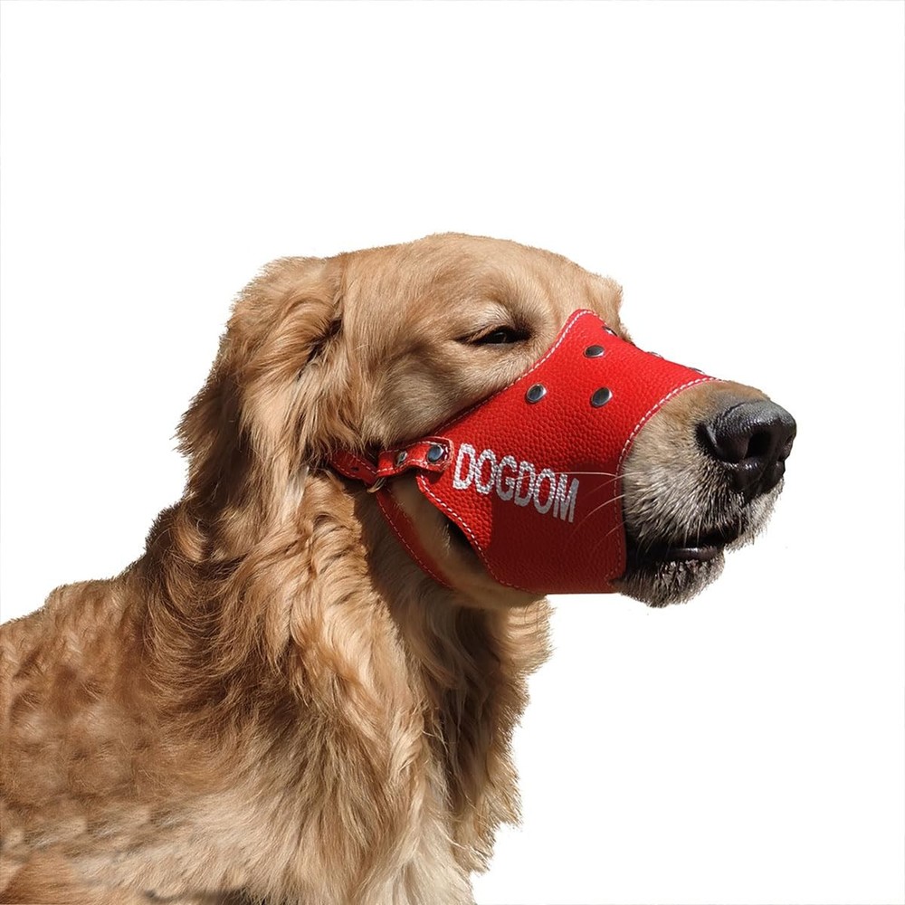 Leather Dog Muzzle for Medium & Large Dogs – Adjustable & Secure Fit, Lightwe...