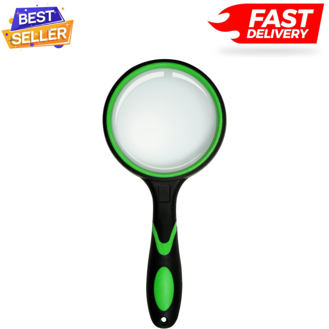 10X Shatterproof Magnifying Glass 10X Large Handheld Magnifying Glass for Senior