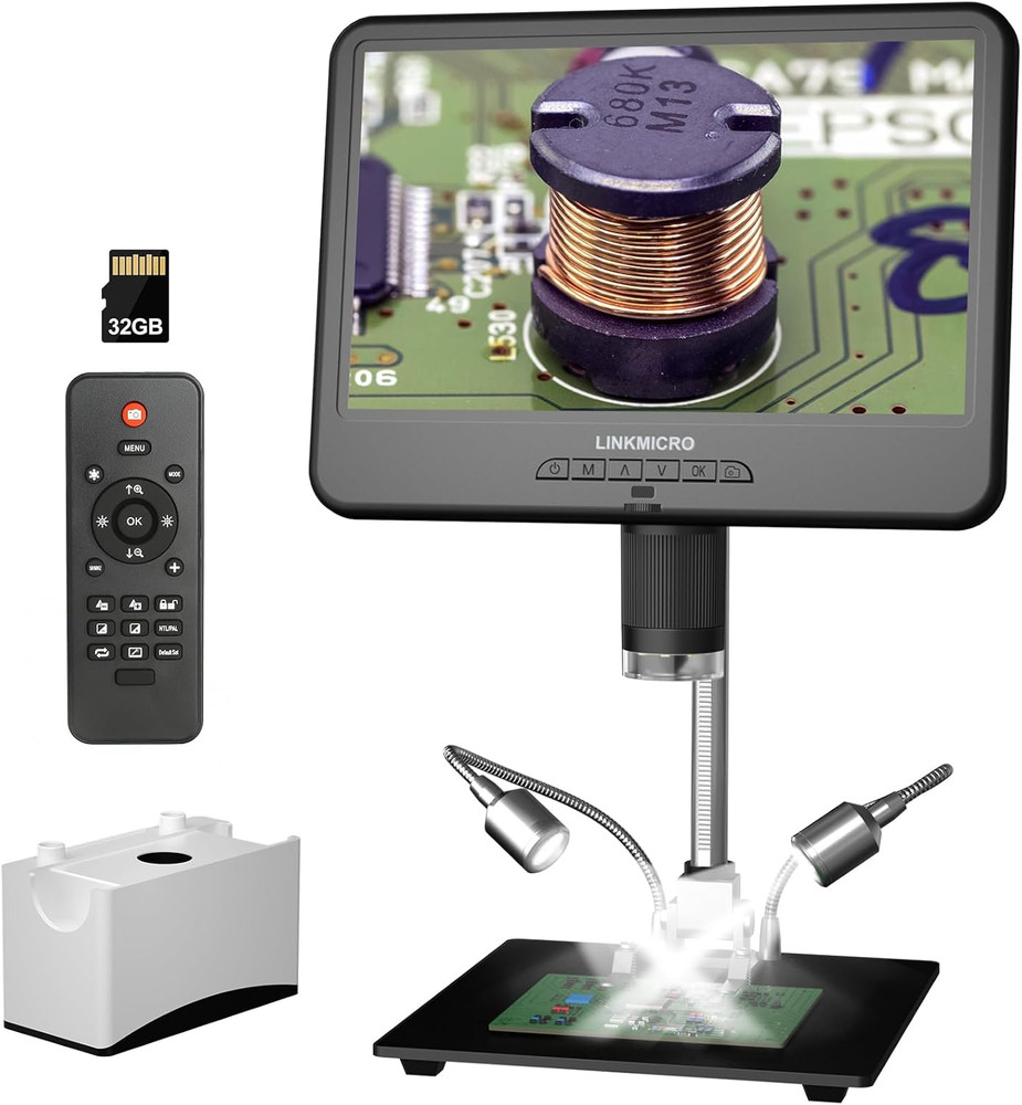 LM210 10.1'' LCD Coin Digital Microscope Full View for Error Coins, Soldering Mi