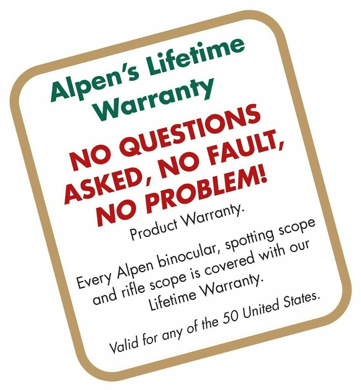 Alpen Optics Monocular Magnification 10x 25 mm w/Carrying Case BK7 coated Lenses