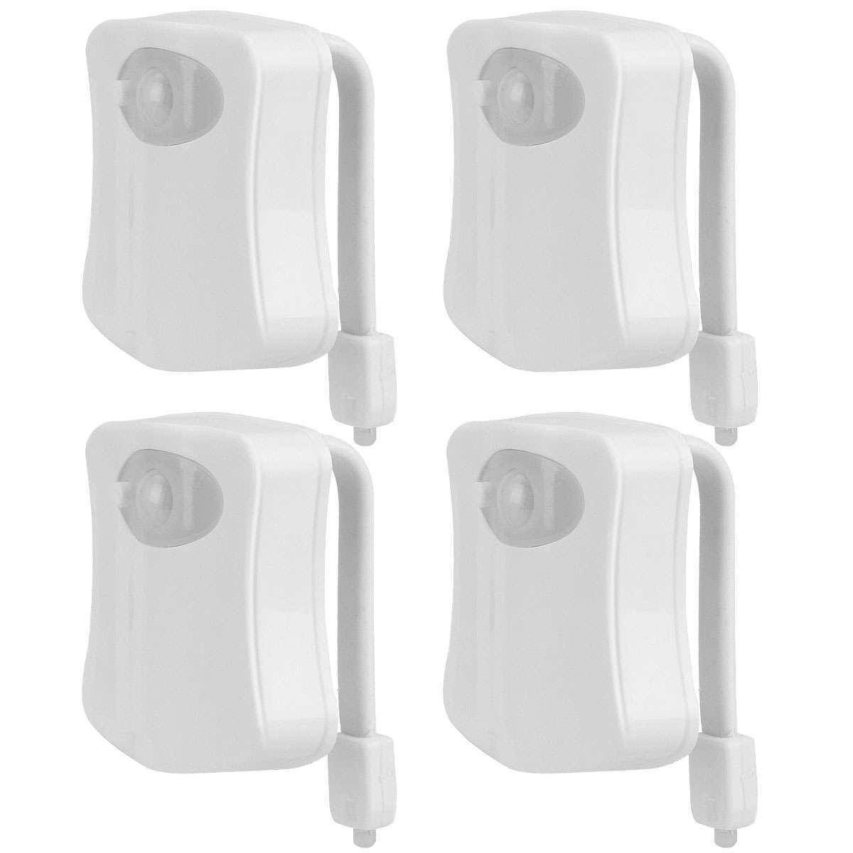 4Pcs Toilet Night Light 16 Color LED Motion Activated Sensor Bathroom Bowl Seat