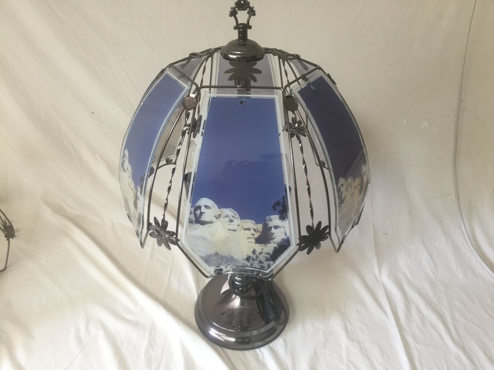 Mt. Rushmore Scene Touch Lamp 24''  Dark Chrome Finish Base