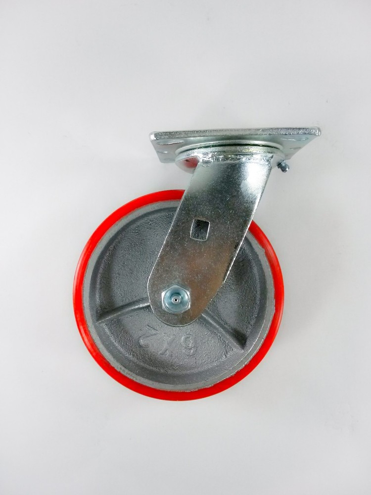 6" x 2" Polyurethane On Cast Iron (Red) - Swivel (4EA)