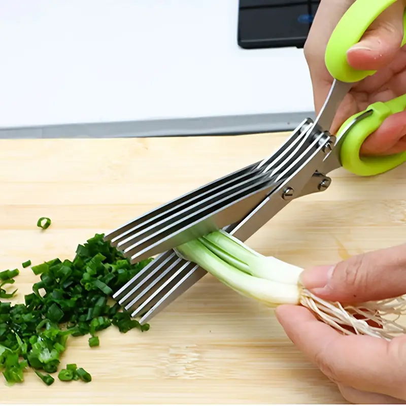 Stainless Steel 5 Blade Professional Shredding Scissors Sharp Herb Kitchen Tool