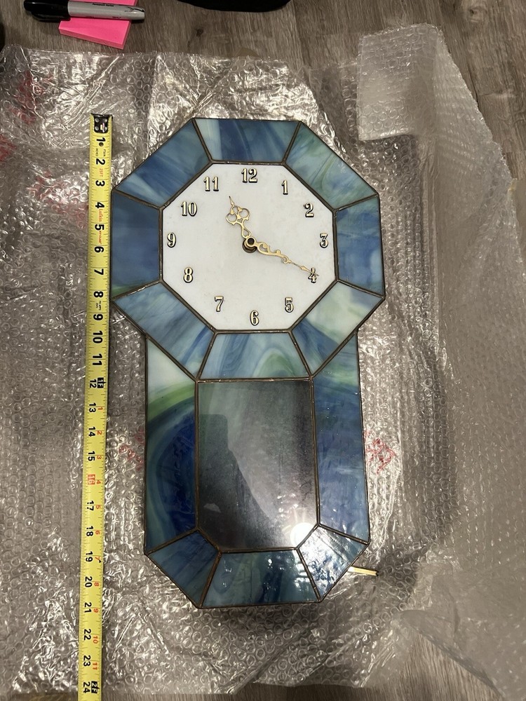 Vintage stained glass clock