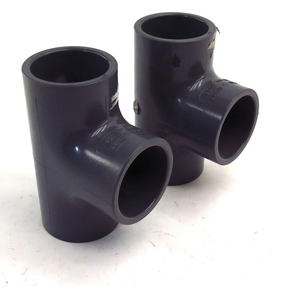+GF+ Schedule SCH 80 Socket Tee 1-1/2" PVCI D2467 (2)