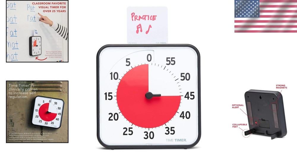 Special Needs Friendly Visual Timer – 8-Inch Countdown Clock with Alert Option