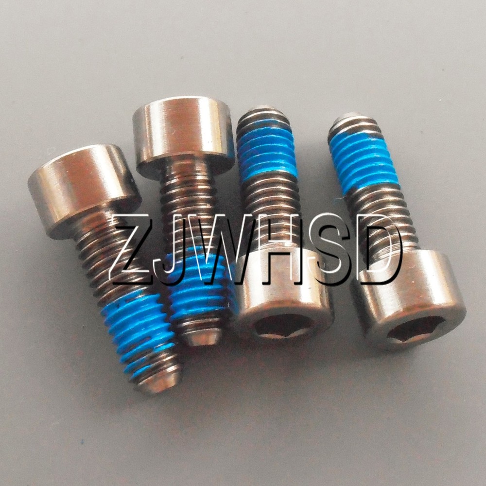 4pcs M6 x 18 Ti Titanium Screw Bolt Allen hex Socket Cap head with ThreadLocker