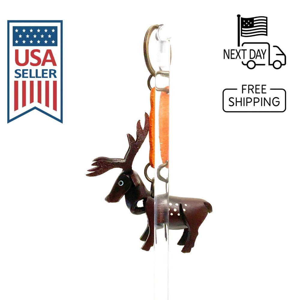 Sika Deer (Brown) Handmade Leather Keyring