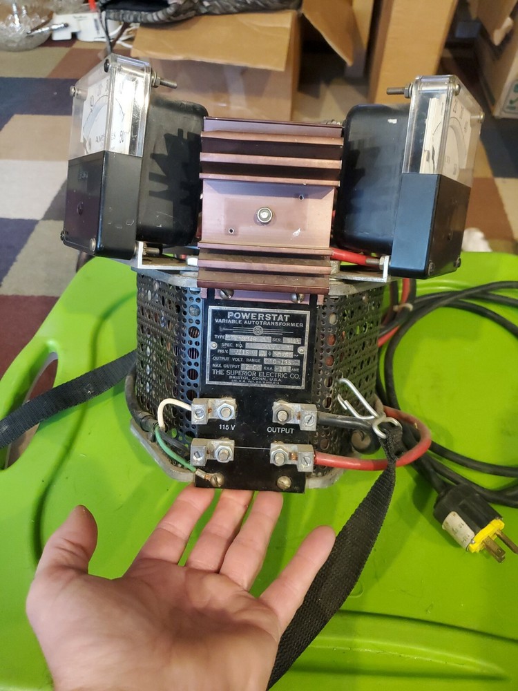 SUPERIOR ELECTRIC Powerstat Variable Autotransformer type S948 with 2 meters