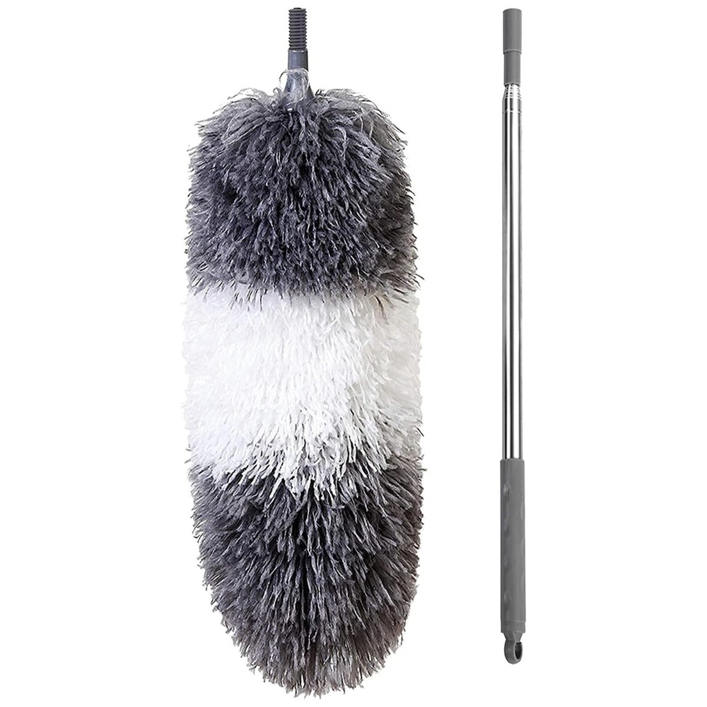 Telescoping Duster 100", Flexible Head, Microfiber Feather, Gray