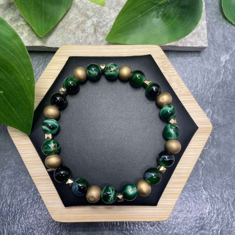Handmade Bead Beaded Stackable 7.5” Plus Stretch Bracelet New Free Ship C1251