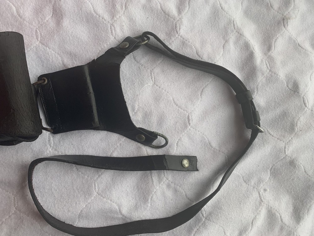 US WW2 1945 Leather Gun Holster & Shoulder Belt Vintage Made By Milwaukee Saddle