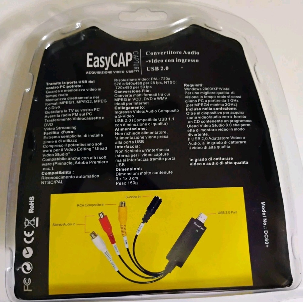 EasyCAP Capture USB 2.0 Video Adapter with Audio - Model DC60