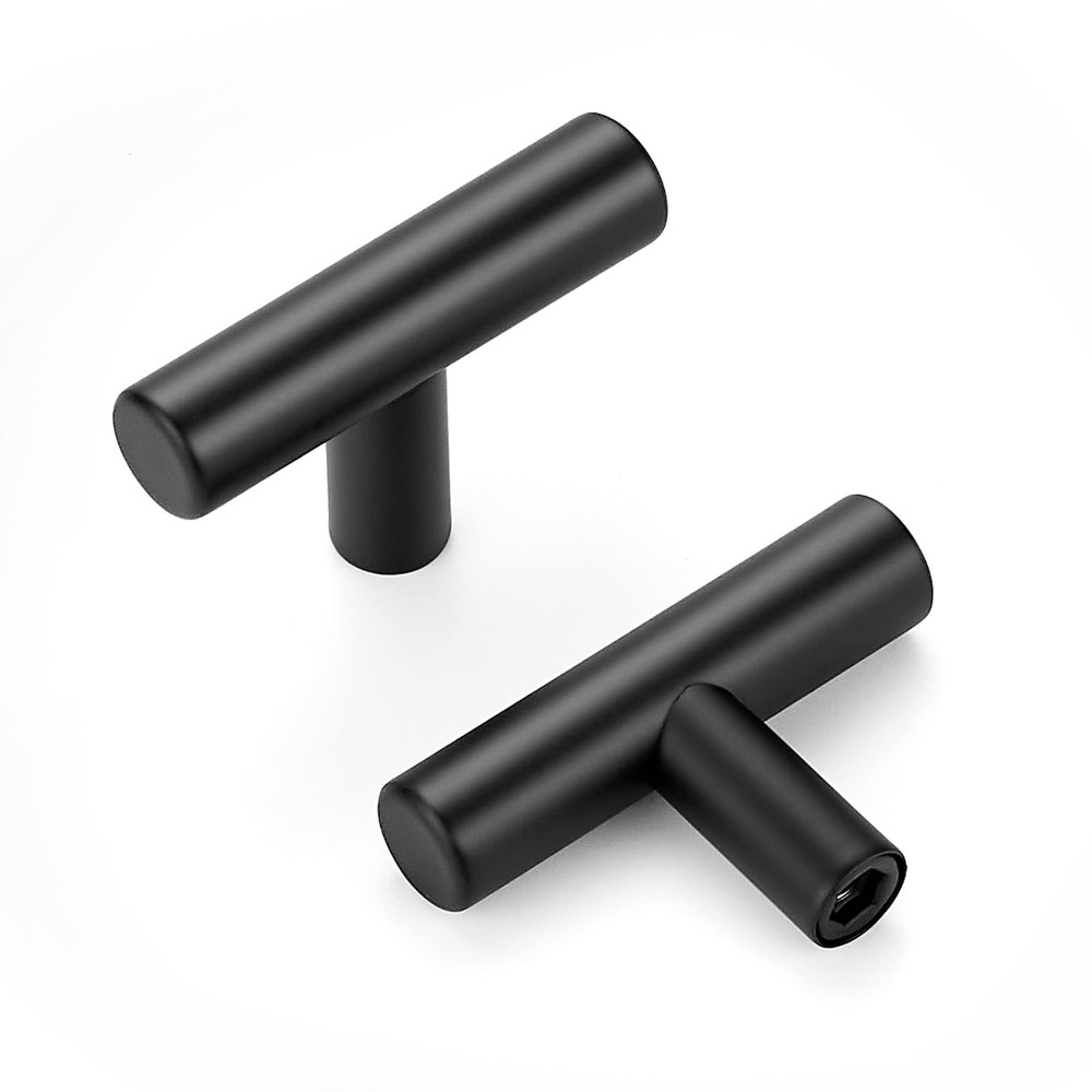 10 Pack Matte Black Cabinet Knobs 2 Inch - Black Drawer Knobs Single Hole Bla...