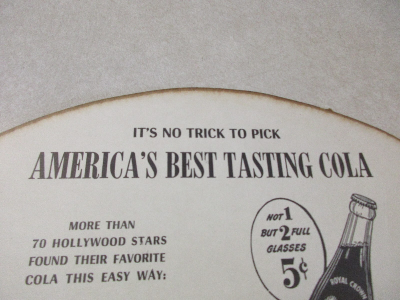 Shirley Temple Royal Crown Cola advertising hand held fan Reproduction EUC