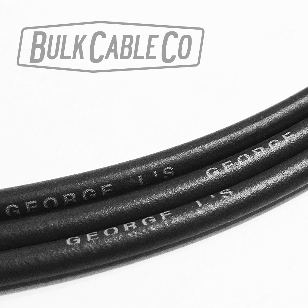 10 FT - George L's .155 - BLACK - Pedalboard Patch Cable - Bulk Guitar FX Cable