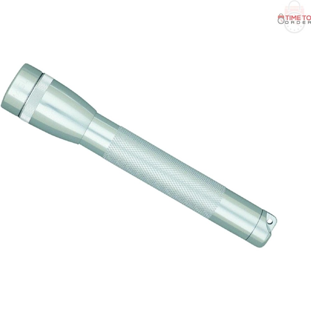 Mini Incandescent AA Flashlight Silver Water Resistant with Holster 14 Lumens