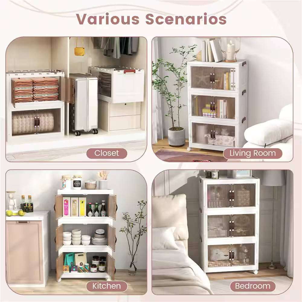 White 43.5 In. H Storage Cabinet with 2 of Shelves