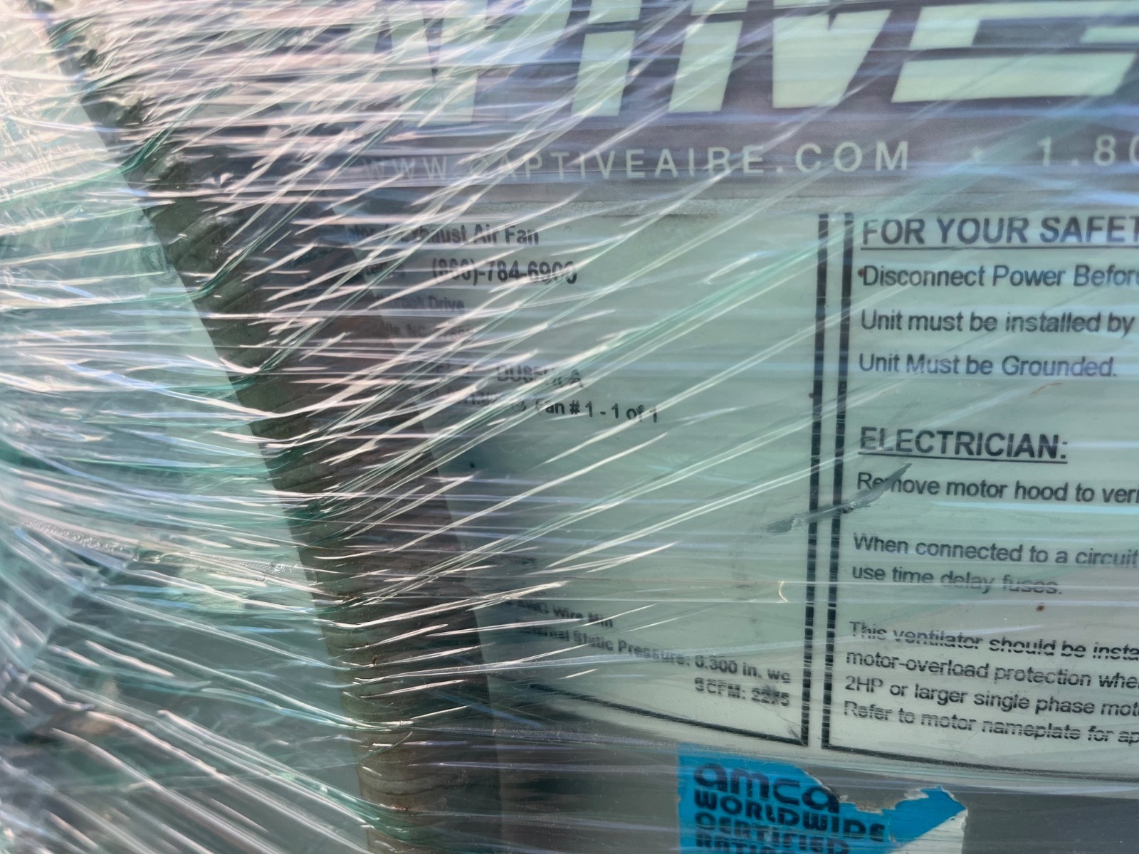 Captive-Aire DU85HFA Commercial Upblast Exhaust Fan 115V