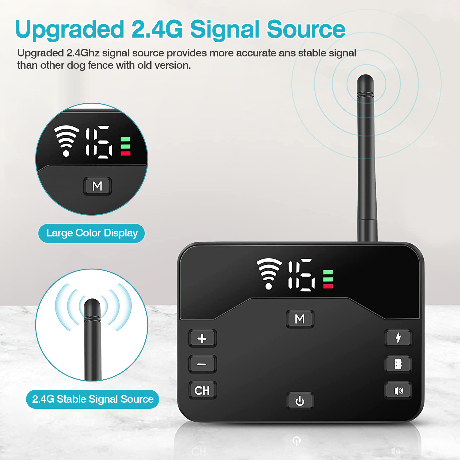 Electric Fence for Dogs 2 in 1 Wireless Dog Fence Collar Pet Containment System