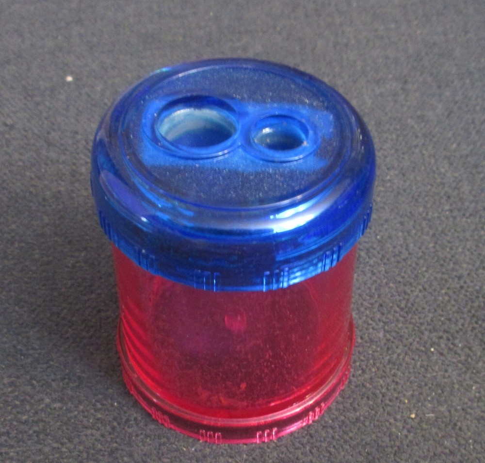 Red and Blue 2" Round Pencil Sharpener