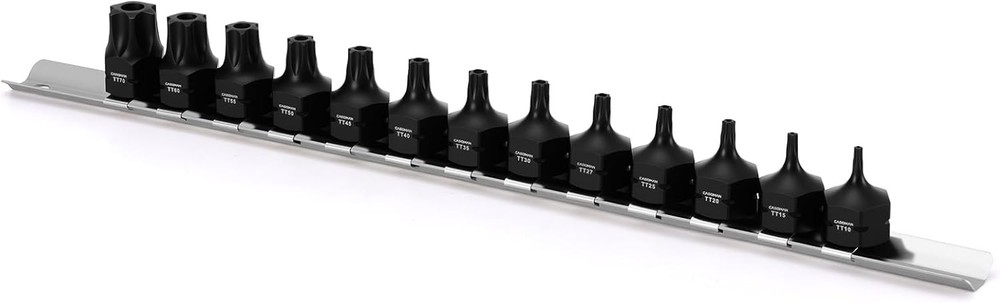 13-Piece Low Profile Impact Torx Bit Socket Set, 3/8" Drive, Tamper Proof