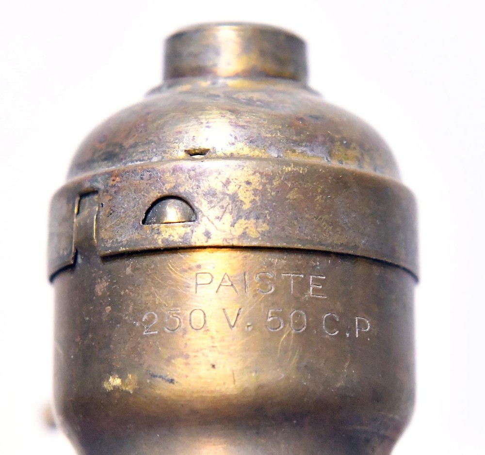 VINTAGE PAISTE BRASS FAT BOY PADDLE SWITCH SOCKET