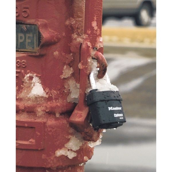 Master Lock 6127 Padlock, Keyed Different, Standard Shackle, Rectangular Steel