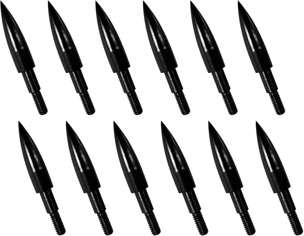 12Pcs Archery Field Tips 100-200 Grain for Recurve & Compound Bows