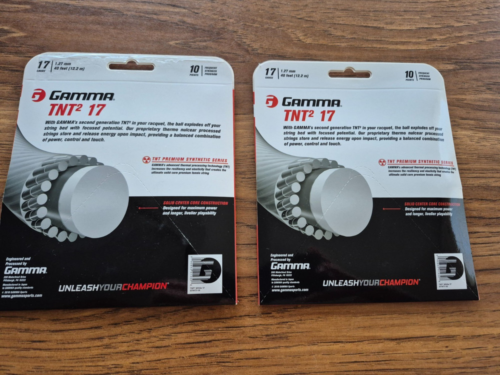 2 sets Gamma TNT 17 Tennis String