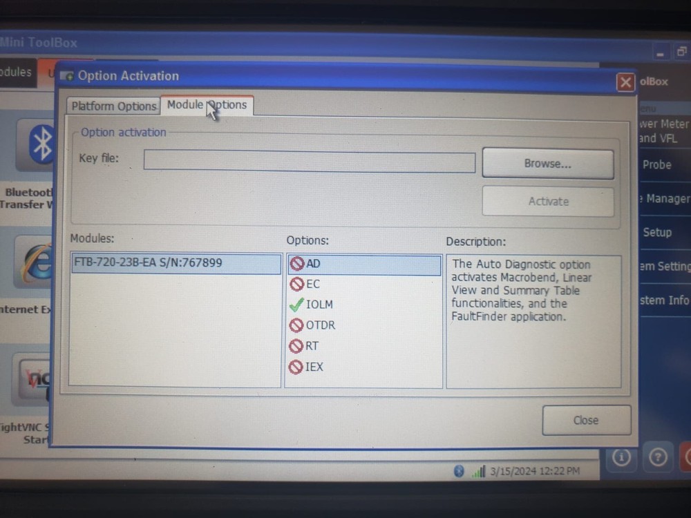 Exfo FTB-1-S2-8G,iOLM W/FTB-720-23B-EA