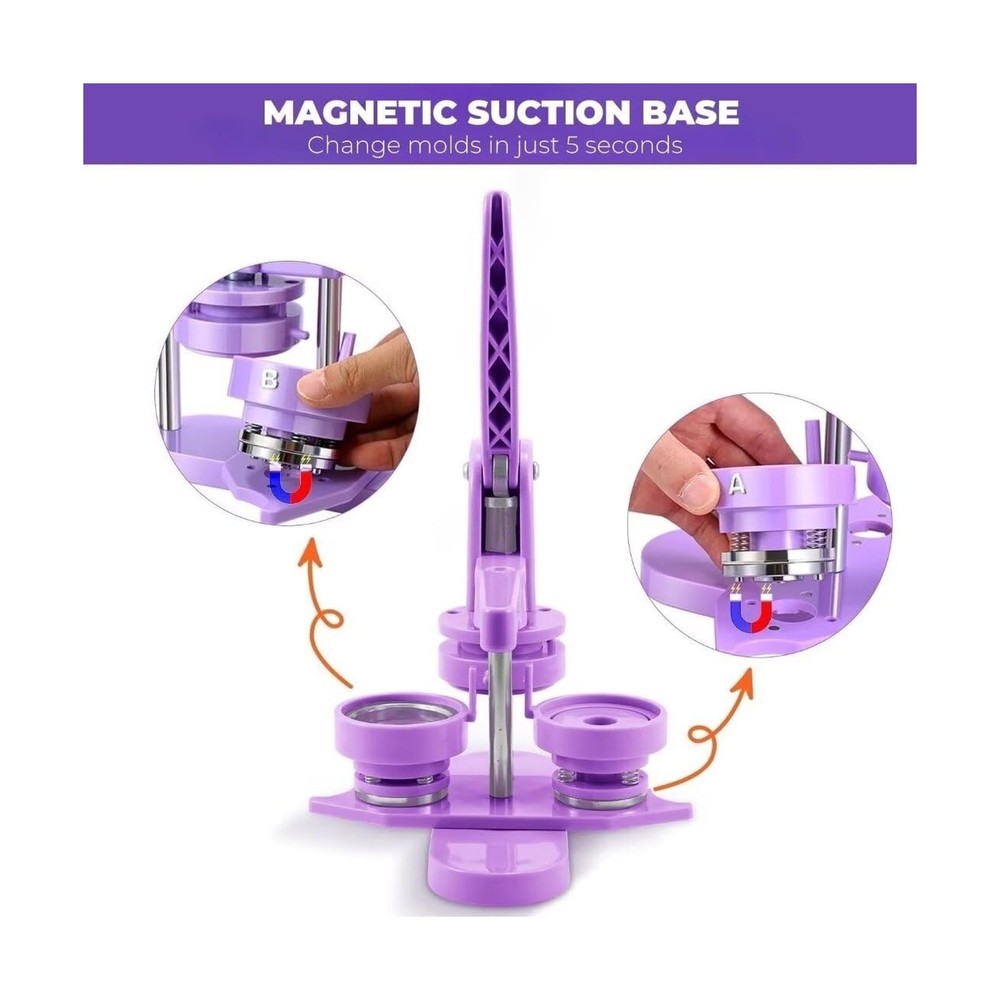 Mryitcal Button Maker Machine Multiple Sizes, 1''+1.25''+2.25'' Pin Maker But...