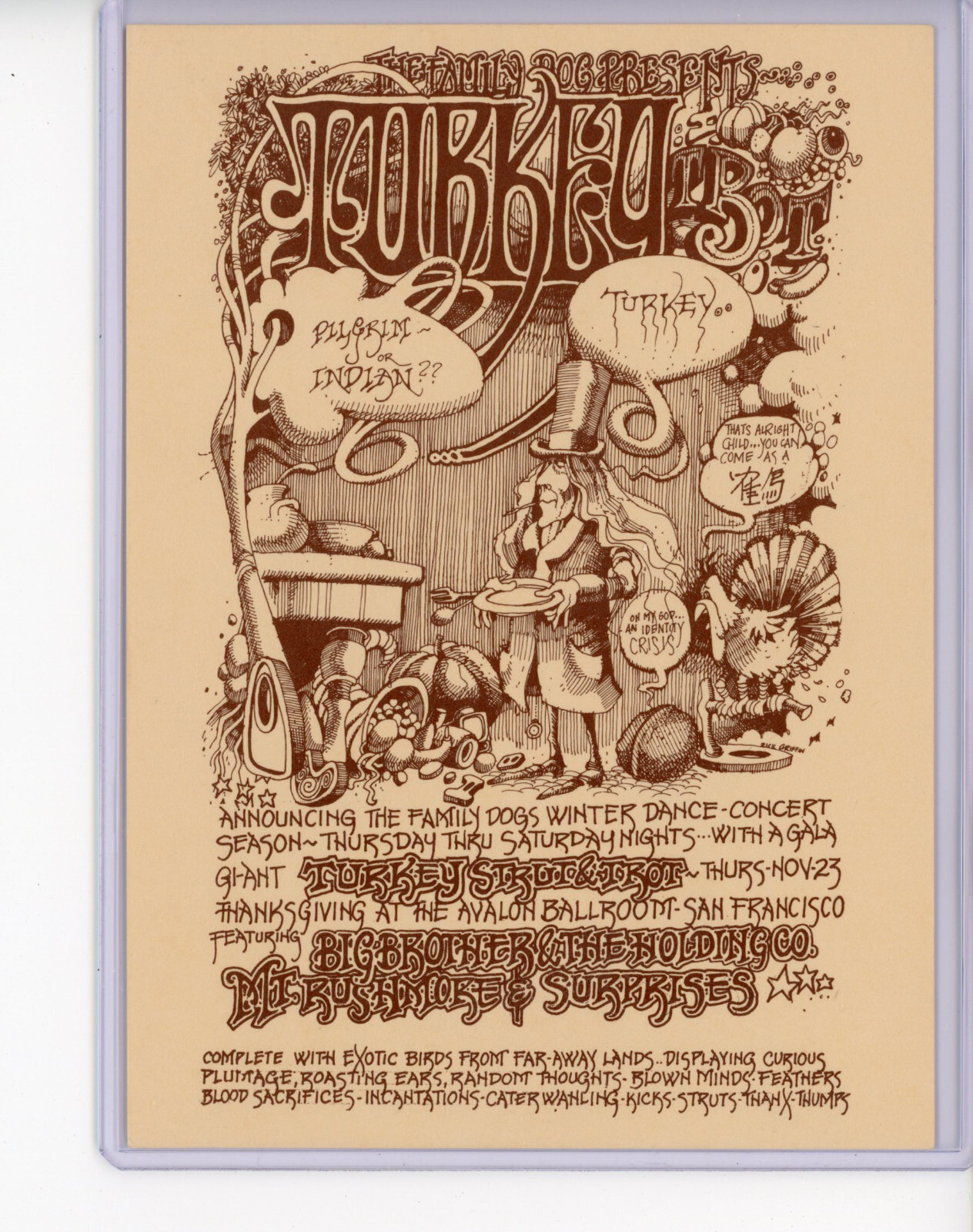 Big Brother, Avalon, 11/23/67, Family Dog AOR-2. 19 Rick Griffin Handbill