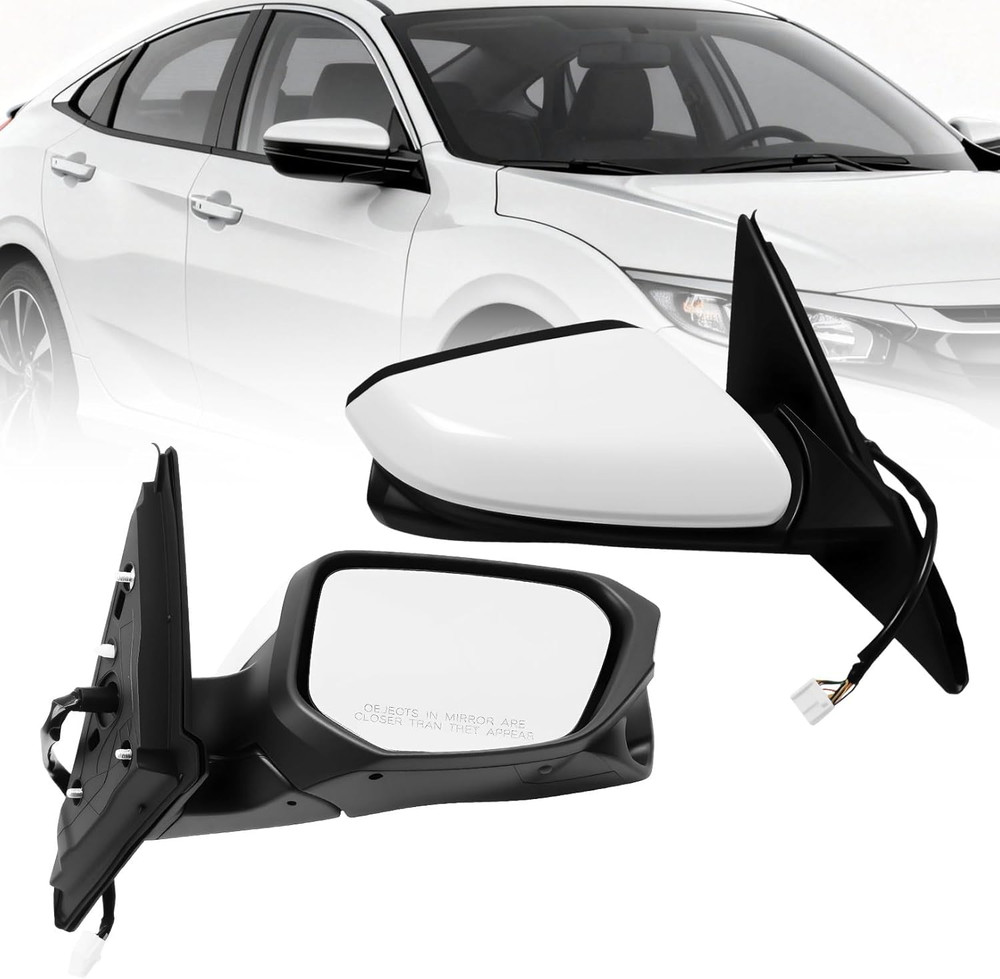 Right Side Mirror Assembly Compatible with Civic 2016-2021 Camera & Heated & Pow