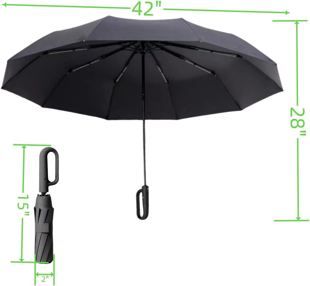 Travel Foldable Umbrella, Lightweight Automatic Open Close Umbrella with Handle