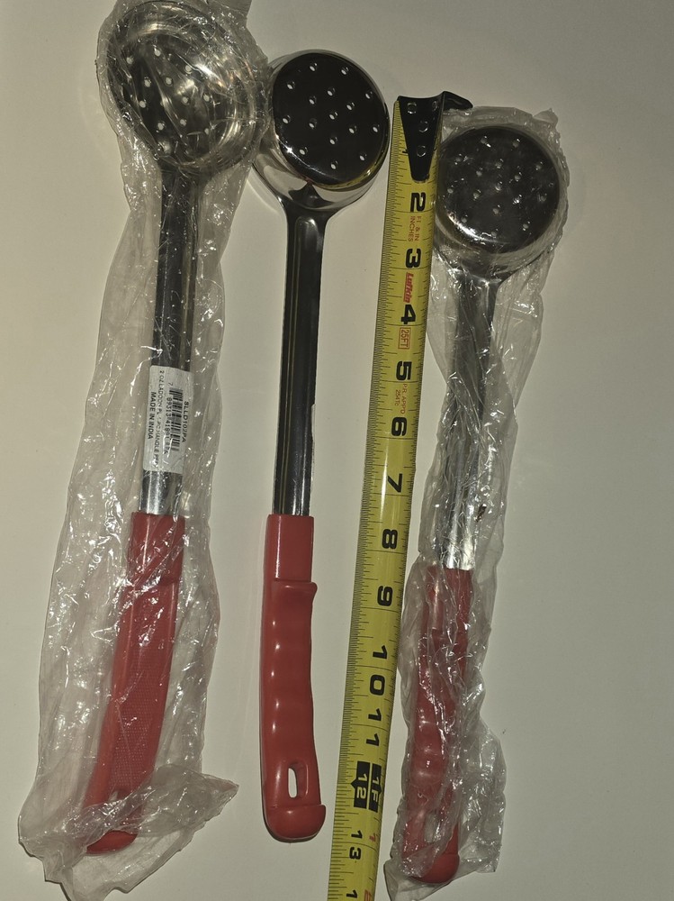 3-Piece Thunder Group Perforated Portion Controller Construction Ladles with...