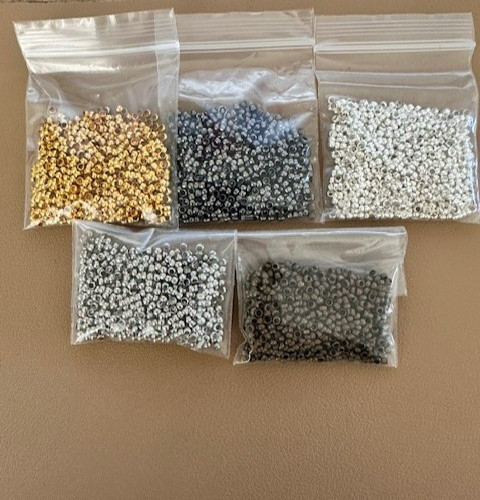 2.5mm Assorted Round Crimp Beads, Space Stopper Beads Clamp Ends